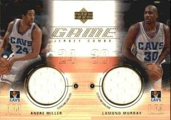 2001-02 Upper Deck - Game Jersey Combos #AM/LM Andre Miller / Lamond Murray Front