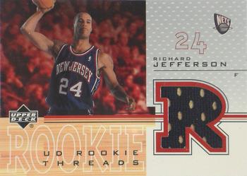 2001-02 Upper Deck - UD Rookie Threads Jerseys #RJ-T Richard Jefferson Front
