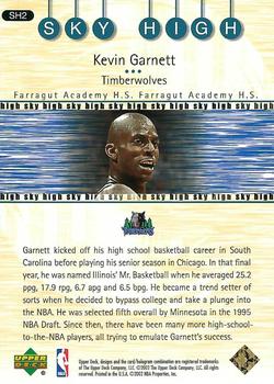 2001-02 Upper Deck - Sky High #SH2 Kevin Garnett Back