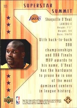 2001-02 Upper Deck - Superstar Summit #SS5 Shaquille O'Neal Back