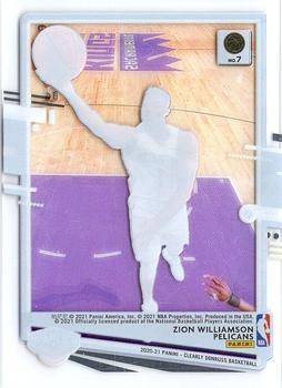 2020-21 Clearly Donruss #7 Zion Williamson Back