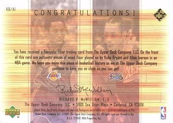 2001-02 Upper Deck Hardcourt - Fantastic Floor #KB/AI Kobe Bryant / Allen Iverson Back