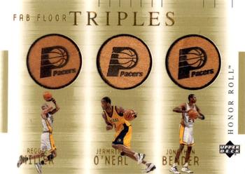 2001-02 Upper Deck Honor Roll - Fab Floor Triples #RM/JO/JB Reggie Miller / Jermaine O'Neal / Jonathan Bender Front
