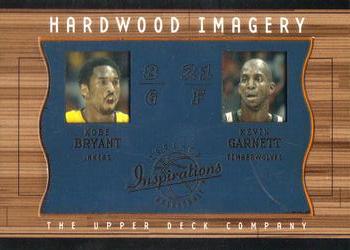 2001-02 Upper Deck Inspirations - Hardwood Imagery Combo #KB/KG Kobe Bryant / Kevin Garnett Front
