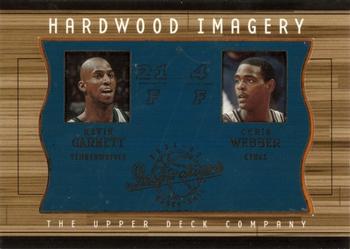 2001-02 Upper Deck Inspirations - Hardwood Imagery Combo #KG/CW Kevin Garnett / Chris Webber Front