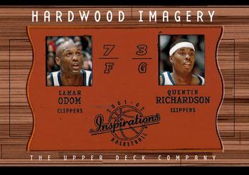 2001-02 Upper Deck Inspirations - Hardwood Imagery Combo #LO/QR Lamar Odom / Quentin Richardson Front