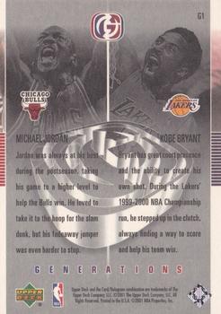 2000-01 Upper Deck Legends - Generations #G1 Michael Jordan / Kobe Bryant Back