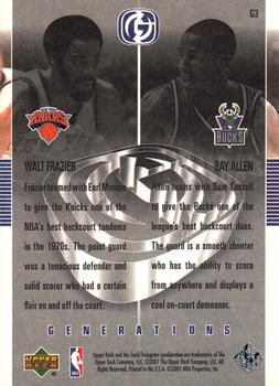 2000-01 Upper Deck Legends - Generations #G3 Walt Frazier / Ray Allen Back