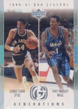 2000-01 Upper Deck Legends - Generations #G7 George Gervin / Tracy McGrady Front