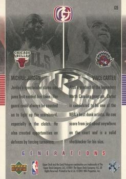 2000-01 Upper Deck Legends - Generations #G9 Michael Jordan / Vince Carter Back