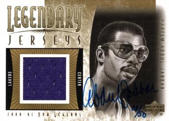 2000-01 Upper Deck Legends - Legendary Jerseys Autographed #KA-AJ Kareem Abdul-Jabbar Front
