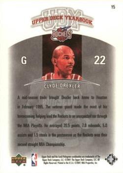 2000-01 Upper Deck Legends - Yearbook (UDY) #Y5 Clyde Drexler Back