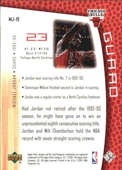 2001-02 Upper Deck MJ's Back #MJ-19 Michael Jordan Back