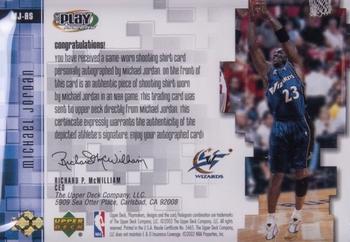 2001-02 UD PlayMakers Limited - Player's Club Shooting Shirt Autographs #MJ-AS Michael Jordan Back