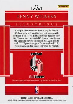 2020-21 Panini Impeccable - Illustrious Ink Holo Gold #IL-LWI Lenny Wilkens Back