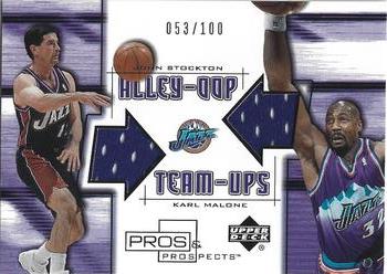 2001-02 Upper Deck Pros & Prospects - Alley-Oop Team-Ups #JS-KM John Stockton / Karl Malone Front