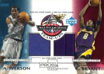 2001-02 Upper Deck Pros & Prospects - All-Star Team-Ups #AI/KB Allen Iverson/Kobe Bryant Front