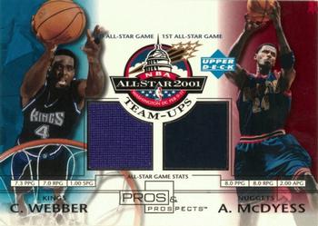 2001-02 Upper Deck Pros & Prospects - All-Star Team-Ups #CW/AM Chris Webber/Antonio McDyess Front