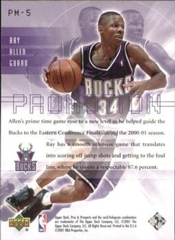 2001-02 Upper Deck Pros & Prospects - ProMotion #PM-5 Ray Allen Back
