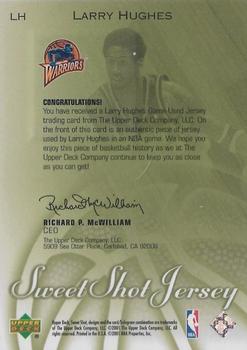 2001-02 Upper Deck Sweet Shot - Sweet Shot Jersey #LH Larry Hughes Back