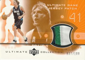 2001-02 Upper Deck Ultimate Collection - Ultimate Game Jersey Patches #NOP Dirk Nowitzki Front