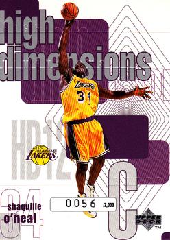 1997-98 Upper Deck - High Dimensions #HD12 Shaquille O'Neal Front