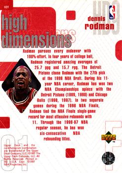 1997-98 Upper Deck - High Dimensions #HD9 Dennis Rodman Back