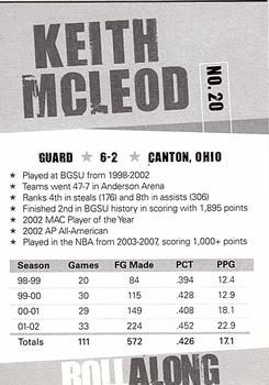2010-11 Bowling Green Falcons All Anderson Team #8 Keith McLeod Back