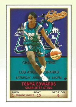 2002 Fleer Authentix WNBA - Front Row #7 Tonya Edwards Front