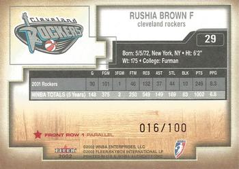 2002 Fleer Authentix WNBA - Front Row #29 Rushia Brown Back