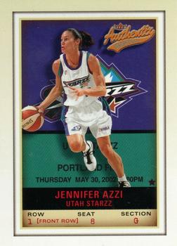 2002 Fleer Authentix WNBA - Front Row #74 Jennifer Azzi Front