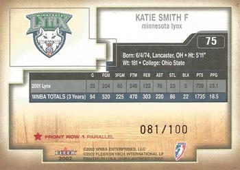 2002 Fleer Authentix WNBA - Front Row #75 Katie Smith Back