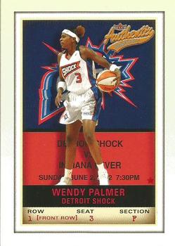 2002 Fleer Authentix WNBA - Front Row #79 Wendy Palmer Front