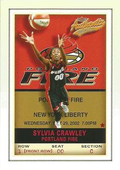 2002 Fleer Authentix WNBA - Front Row #86 Sylvia Crawley Front