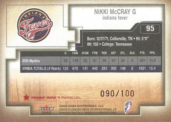 2002 Fleer Authentix WNBA - Front Row #95 Nikki McCray Back