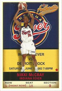 2002 Fleer Authentix WNBA - Front Row #95 Nikki McCray Front