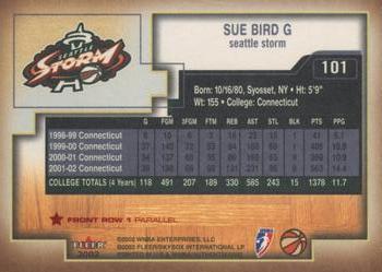 2002 Fleer Authentix WNBA - Front Row #101 Sue Bird Back