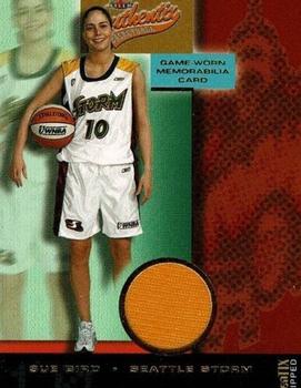 2002 Fleer Authentix WNBA - Memorabilia Authentix Ripped #NNO Sue Bird Front