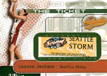 2002 Fleer Authentix WNBA - The Ticket #2TT Lauren Jackson Front