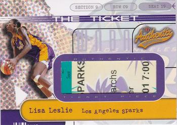 2002 Fleer Authentix WNBA - The Ticket #16TT Lisa Leslie Front