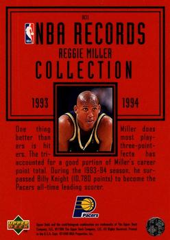 1997-98 Upper Deck - NBA Records Collection #RC11 Reggie Miller Back