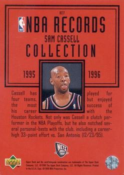 1997-98 Upper Deck - NBA Records Collection #RC17 Sam Cassell Back