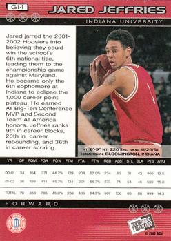 2002 Press Pass - Gold Zone #G14 Jared Jeffries Back