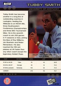 2002 Press Pass - Gold Zone #G37 Tubby Smith Back
