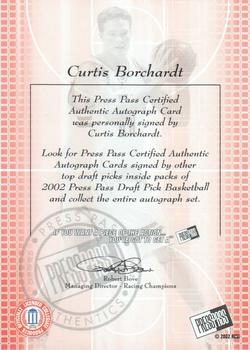 2002 Press Pass - Power Pick Autographs #NNO Curtis Borchardt Back