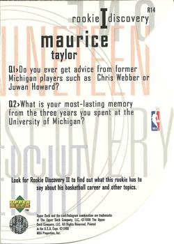 1997-98 Upper Deck - Rookie Discovery I #R14 Maurice Taylor Back