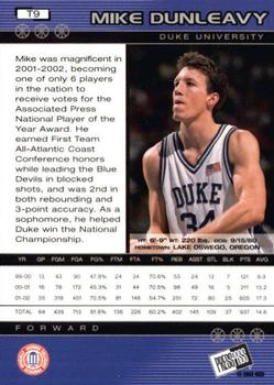 2002 Press Pass - Torquers #T9 Mike Dunleavy Back