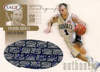 2002 SAGE - Autographs Gold #A27 Predrag Savovic Front