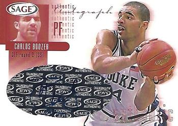 2002 SAGE - Autographs Red #A4 Carlos Boozer Front
