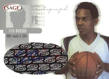 2002 SAGE - Autographs Silver #A20 Tito Maddox Front